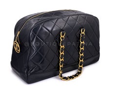 Chanel 92A Vintage Runway Weekender Quilted Bowler Bag 24k GHW 69353