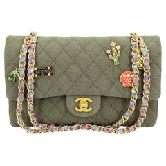 Chanel 17C Coco Cuba Khaki Medium Classic Double Flap Bag GHW 69416