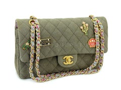 Chanel 17C Coco Cuba Khaki Medium Classic Double Flap Bag GHW 69416