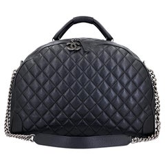 Chanel Airlines Grained Calfskin Oversized Bowler Duffle Bag RHW 69143