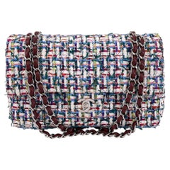 Chanel 2016 Tweed Medium Classic Double Flap Bag SHW 68594