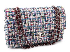 Chanel 2016 Tweed Medium Classic Double Flap Bag SHW 68594
