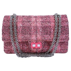 Chanel 2019 Pink Tweed 225 2.55 Reissue Flap Bag RHW 68470
