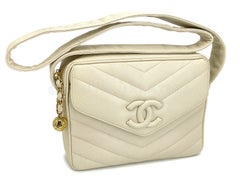 Chanel Vintage Mushroom Beige Caviar Covered CC Camera Bag 24k GHW 68266