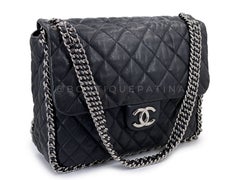 Chanel Black Luxe Chain Around Maxi Flap Bag SHW 68767