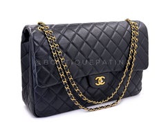 Chanel Black Airlines Maxi XL Textured Calfskin Travel Flap Bag GHW 69457