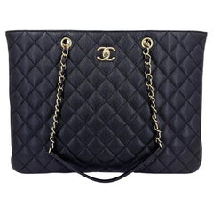 Chanel 2019 Black Caviar Timeless Classic Grand Shopper Tote Bag GHW 69465