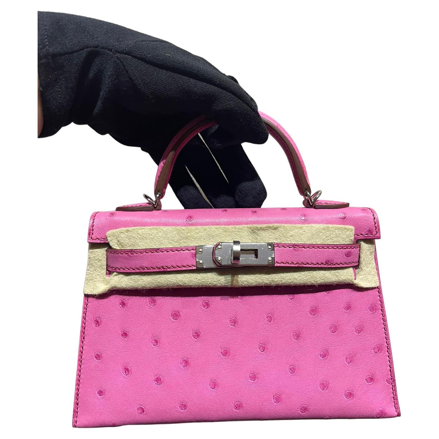 Hermes Kelly Ostrich Pink - 3 For Sale on 1stDibs