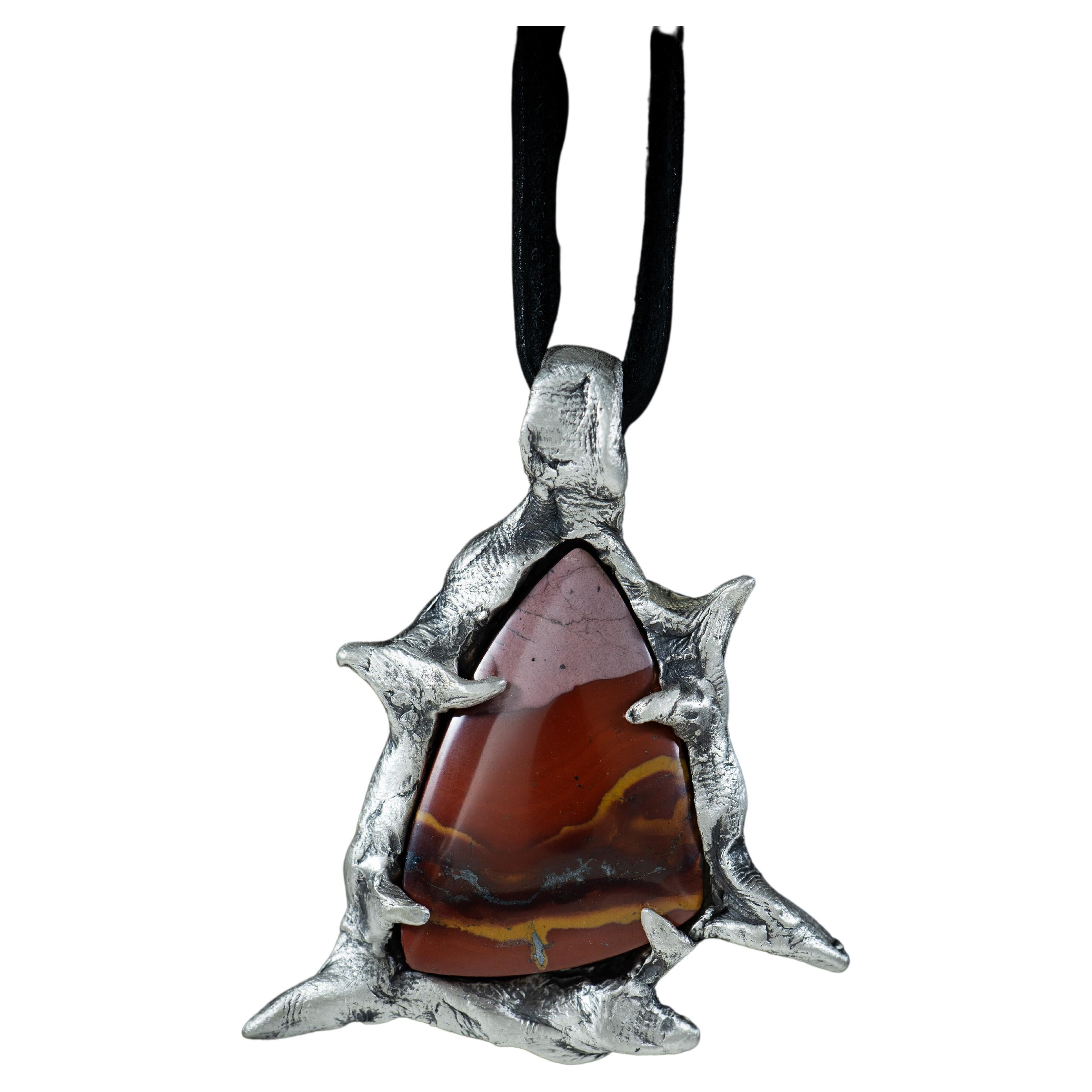 Canyon and the Star (Jasper, Sterling Silver Pendant) by Ken Fury