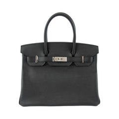 NEW HERMES BIRKIN 30 Epsom Black Palladium Hardware