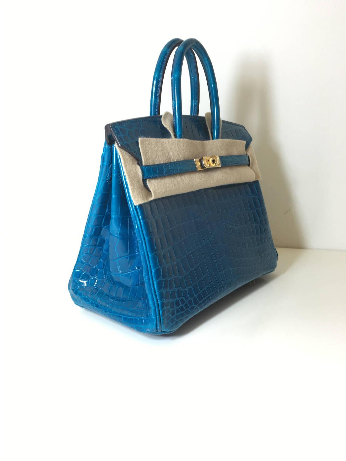 hermes paris purses - Rare Hermes Birkin 25 crocodile prorosus blue izmir ghw For Sale ...