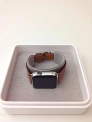 Hermes&Apple watch, Single Tour, 38mm Stainless Steel Case, FAUVE BARENIA Leather b
