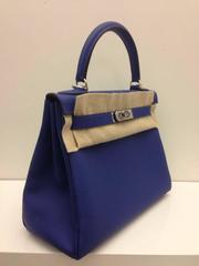 Brand New Hermes Kelly 28 Electric Blue Togo PHW