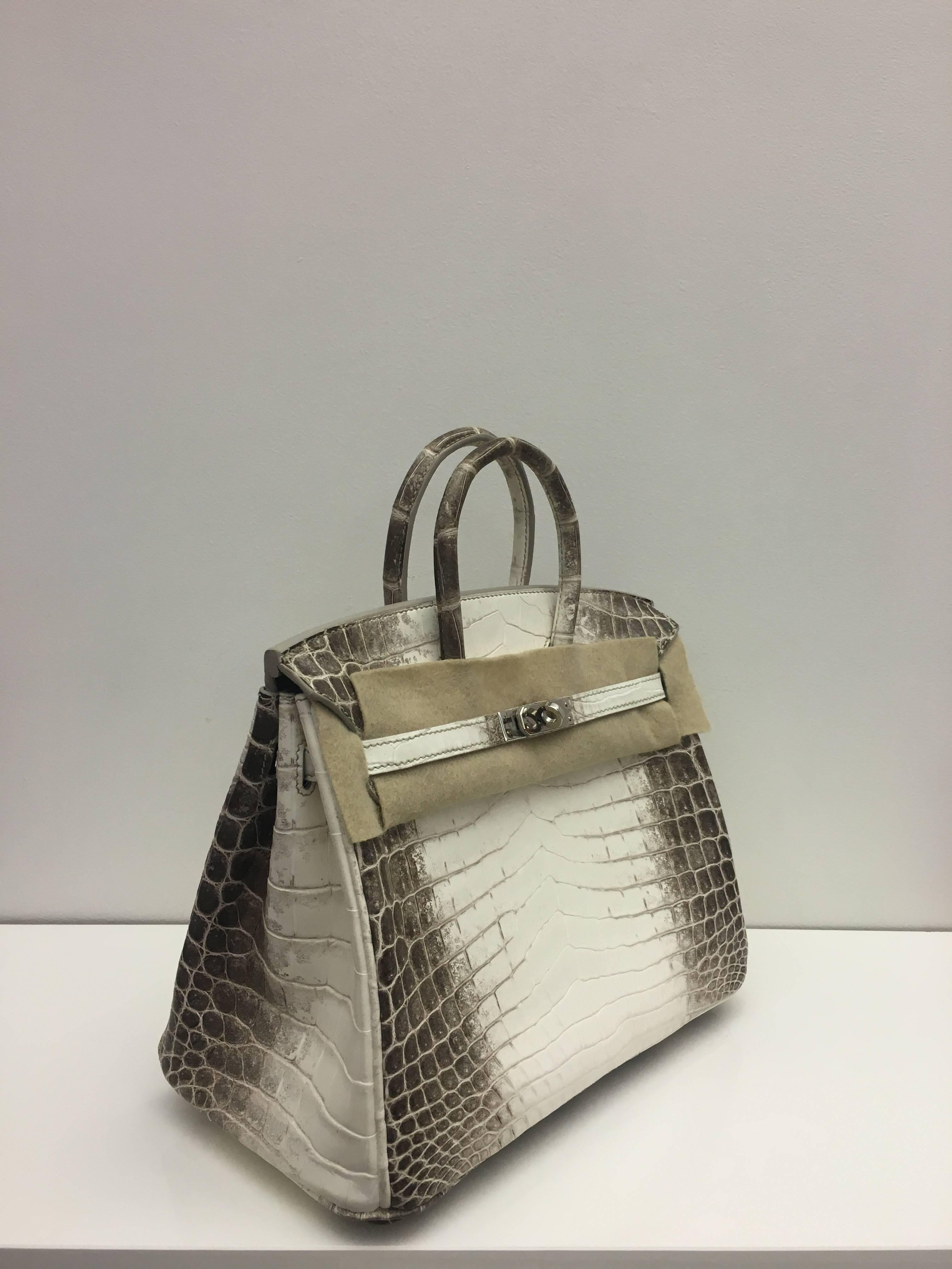 Hermes 
Birkin Size 25
Matte Croc
Colour Himalaya (ombre)
Silver Hardware 
store fresh, comes with receipt and full set (dust bag, box...) 
Hydeparkfashion specializes in sourcing and delivering authentic luxury handbags, mainly Hermes, to