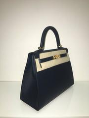 Brand New Hermes Kelly 25 Blue Indigo Epsom GHW