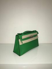 Hermes Kelly Pochette Green Bamboo PHW