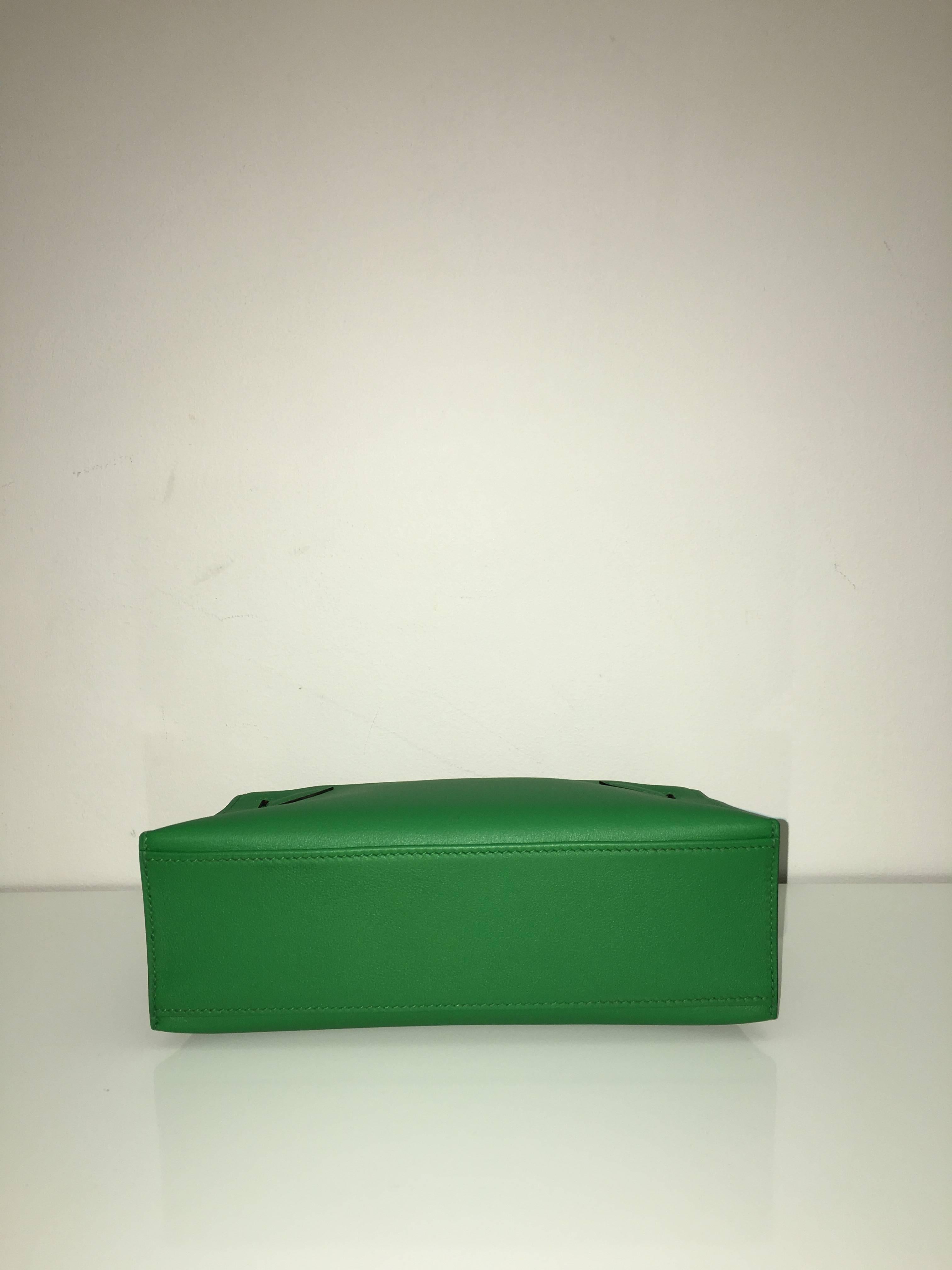 Women's or Men's Hermes Kelly Pochette Green Bamboo PHW