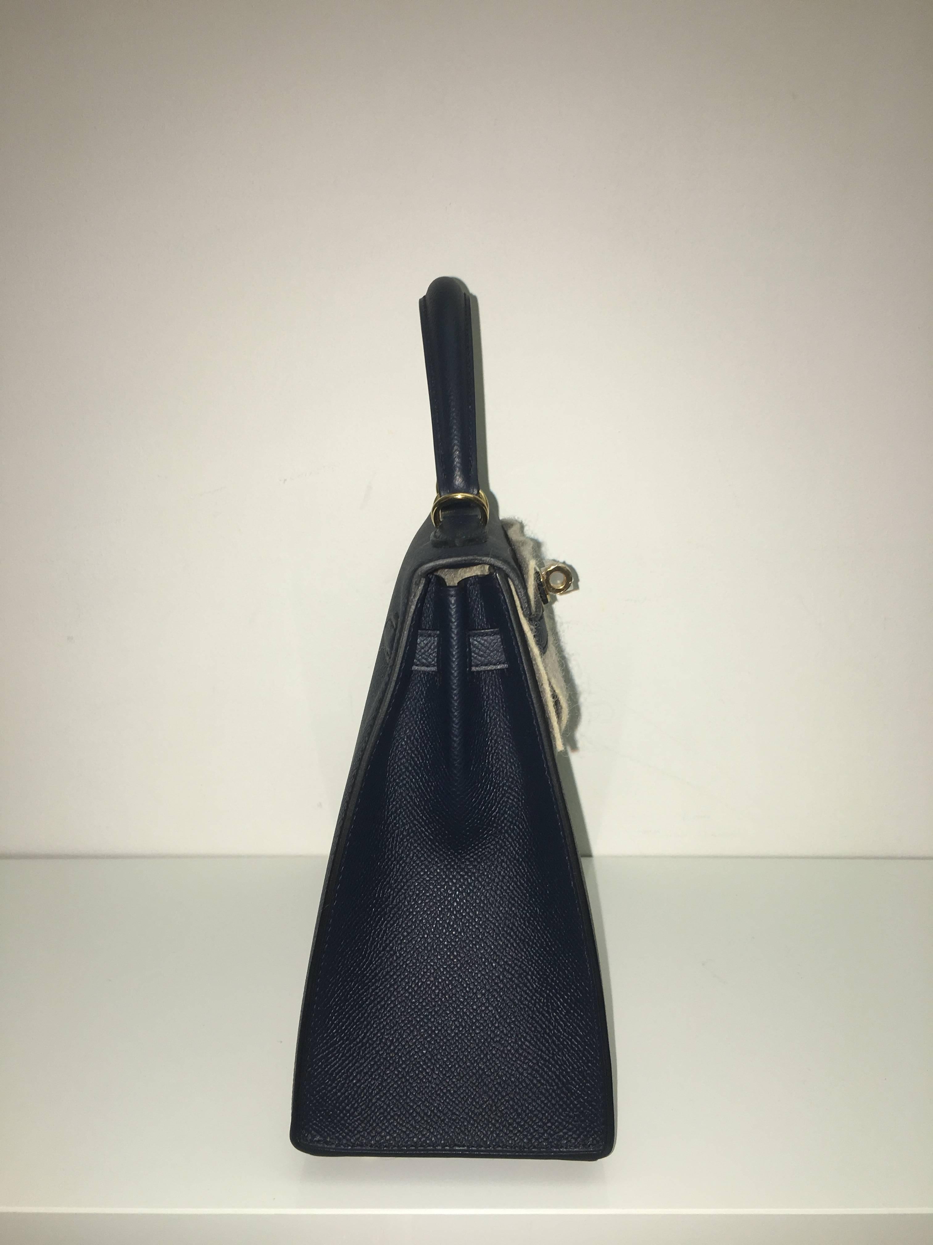 Brand New Hermes Kelly 25 Blue Indigo Epsom GHW In New Condition In London, GB