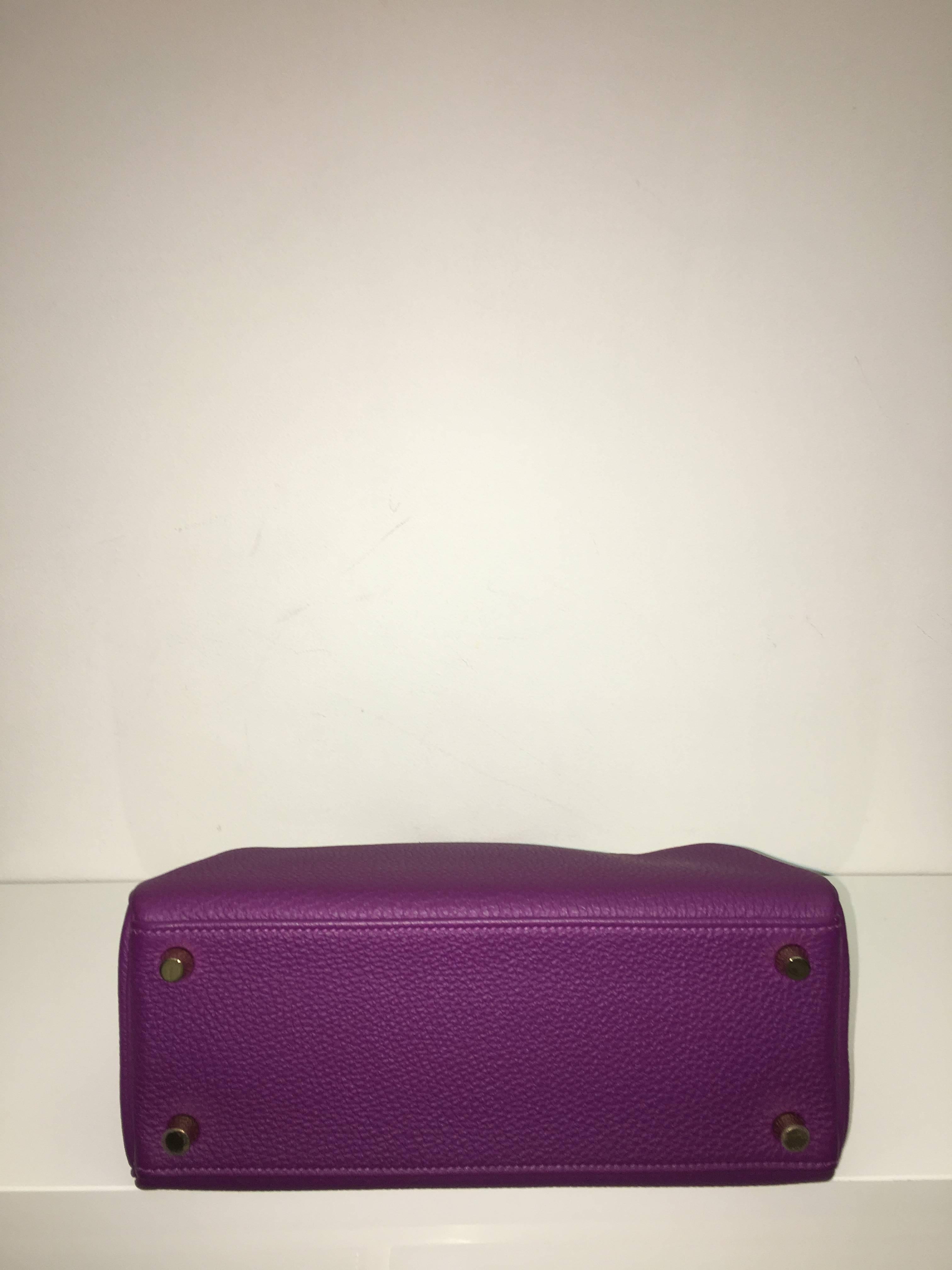 Purple Brand New Hermes Kelly 25 Anemone Togo GHW For Sale