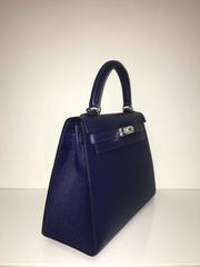 Brand New Hermes Kelly 25 Blue Sapphire Epsom PHW