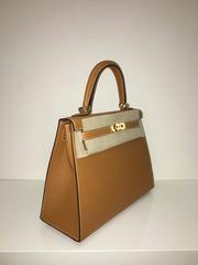 Brand New Hermes Kelly 25 Toffee Epsom GHW