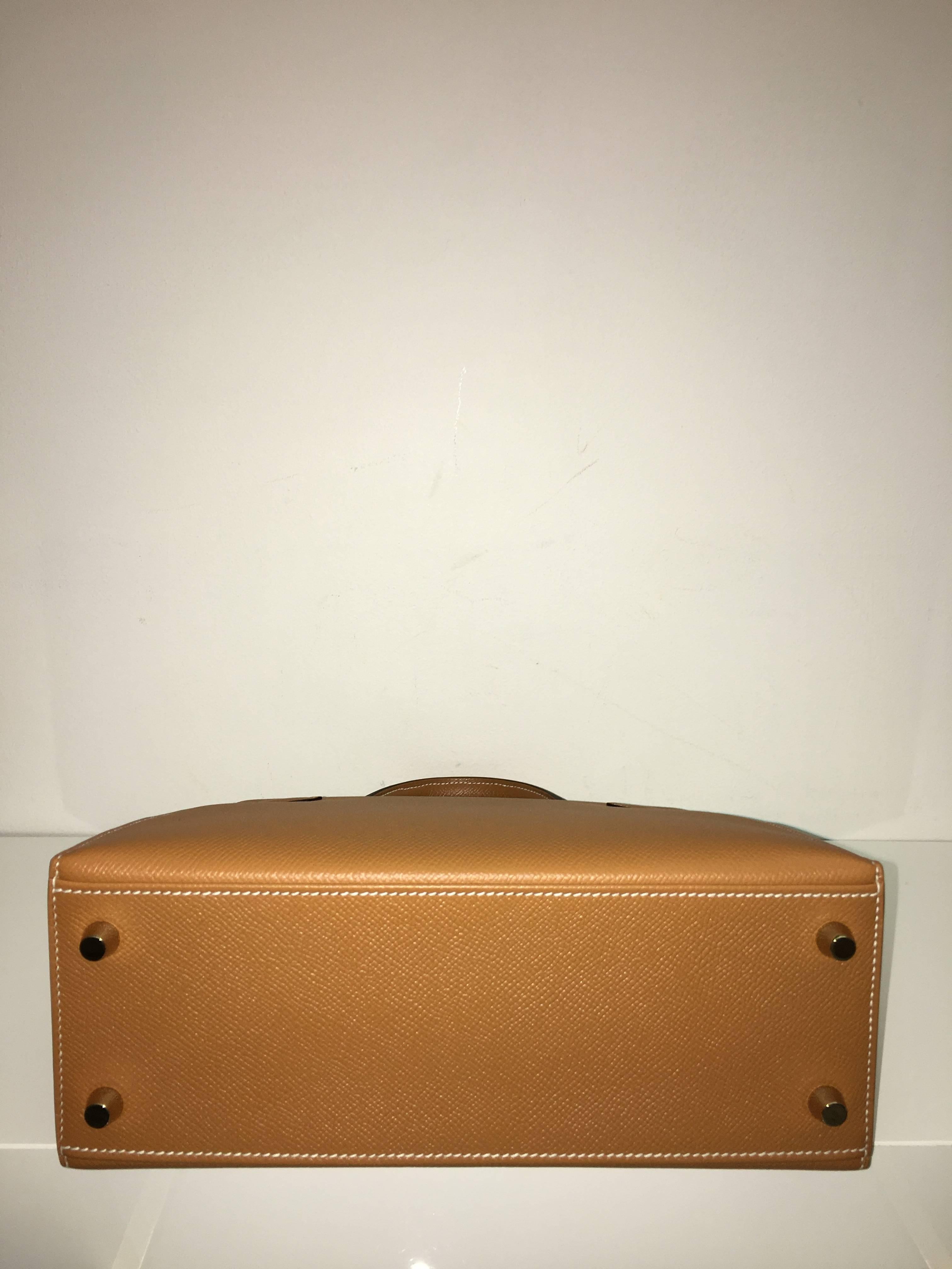 Brown Brand New Hermes Kelly 25 Toffee Epsom GHW For Sale