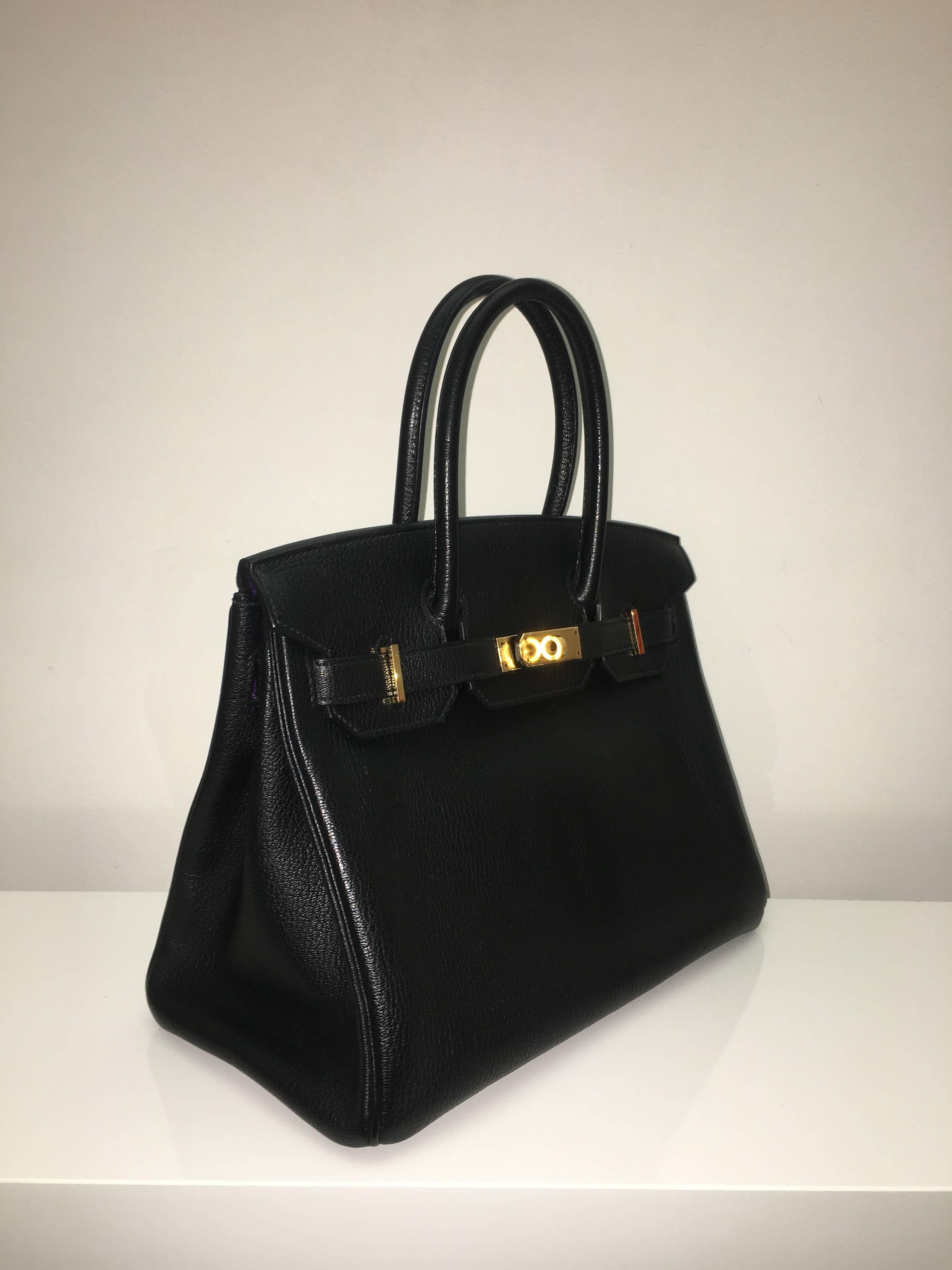 Hermes 
Birkin Size 30
Togo Leather 
Colour Black- Chevre
Gold Hardware 
store fresh, comes with receipt and full set (dust bag, box...) 
Hydeparkfashion specializes in sourcing and delivering authentic luxury handbags, mainly Hermes, to