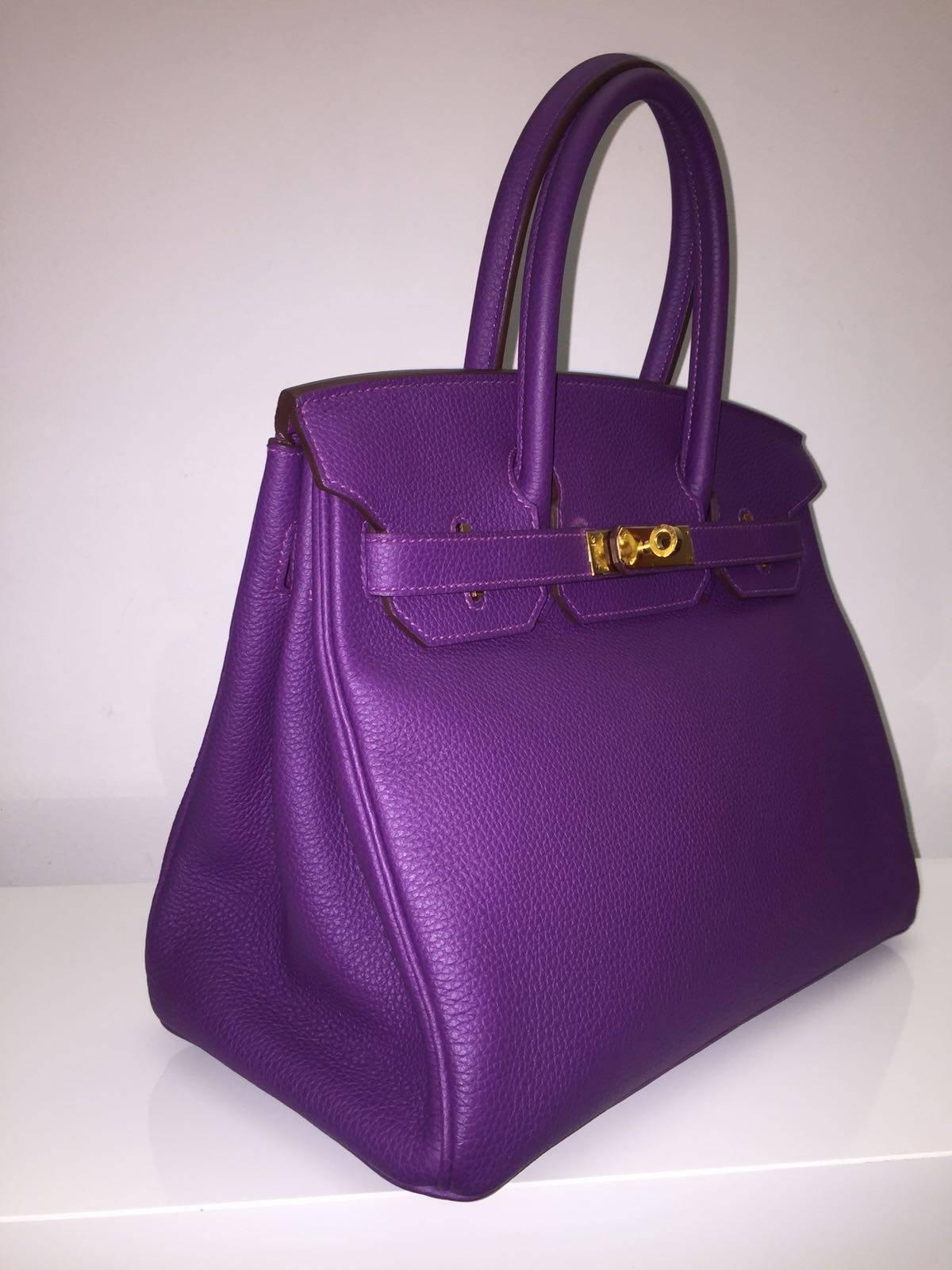 Purple Brand New Hermes Birkin 30 Togo Anemone GHW For Sale