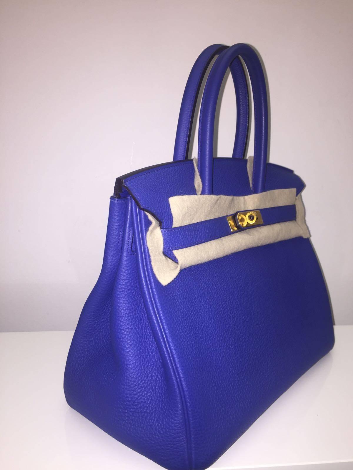 Brand New Hermes Birkin 30 Togo Blue Electric GHW In New Condition For Sale In London, GB