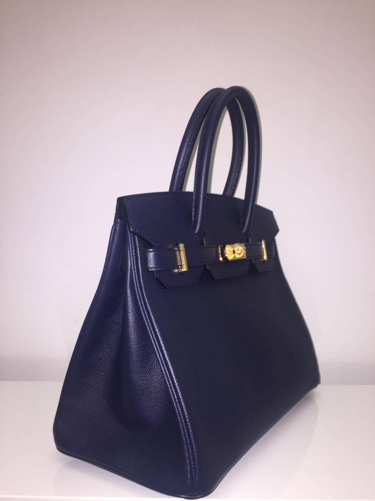 Brand New Hermes Birkin 30 Epsom Blue Indigo In New Condition For Sale In London, GB