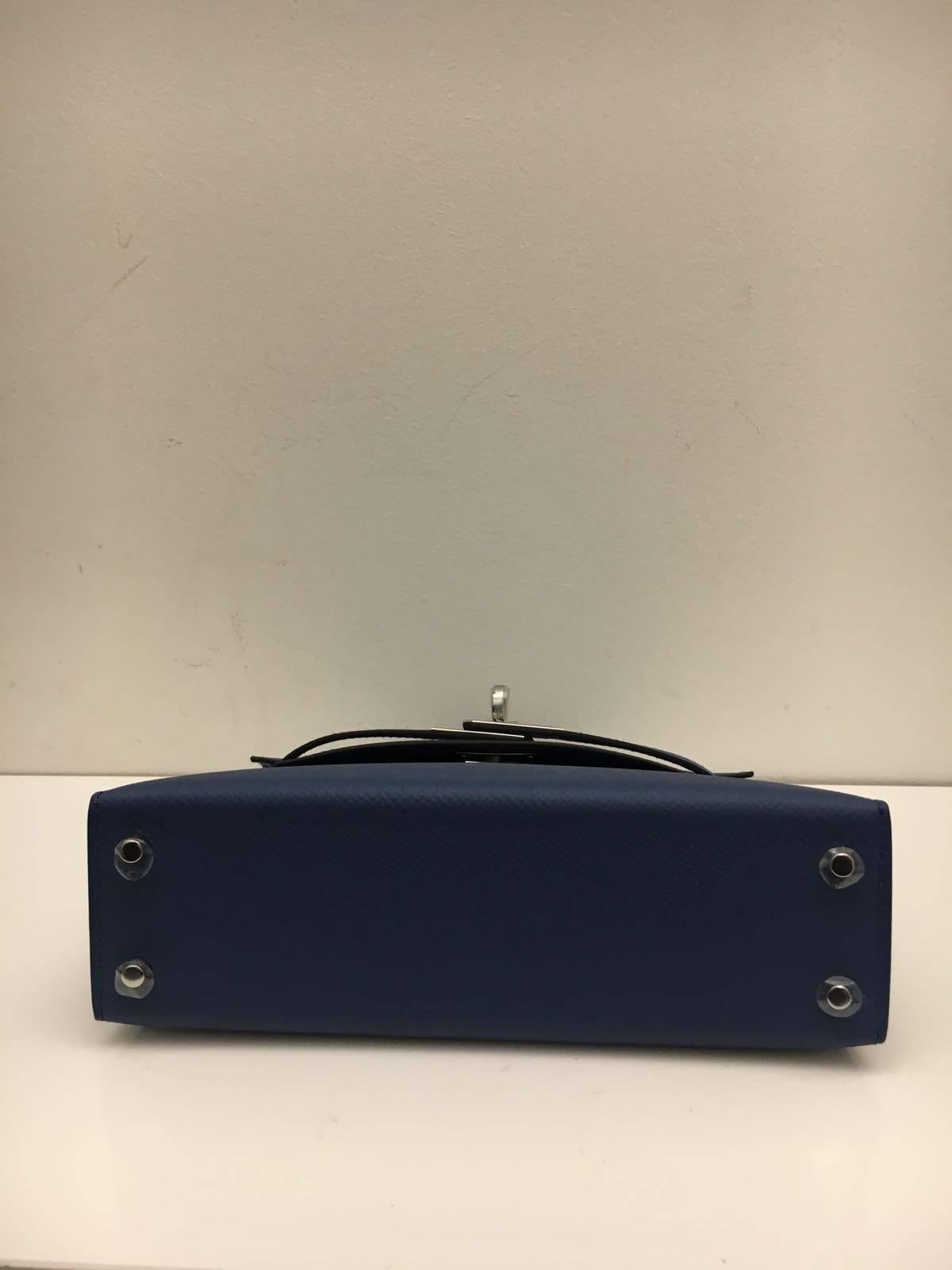 Black BRAND NEW Kelly 20 Blue Agate Epsom PHW For Sale