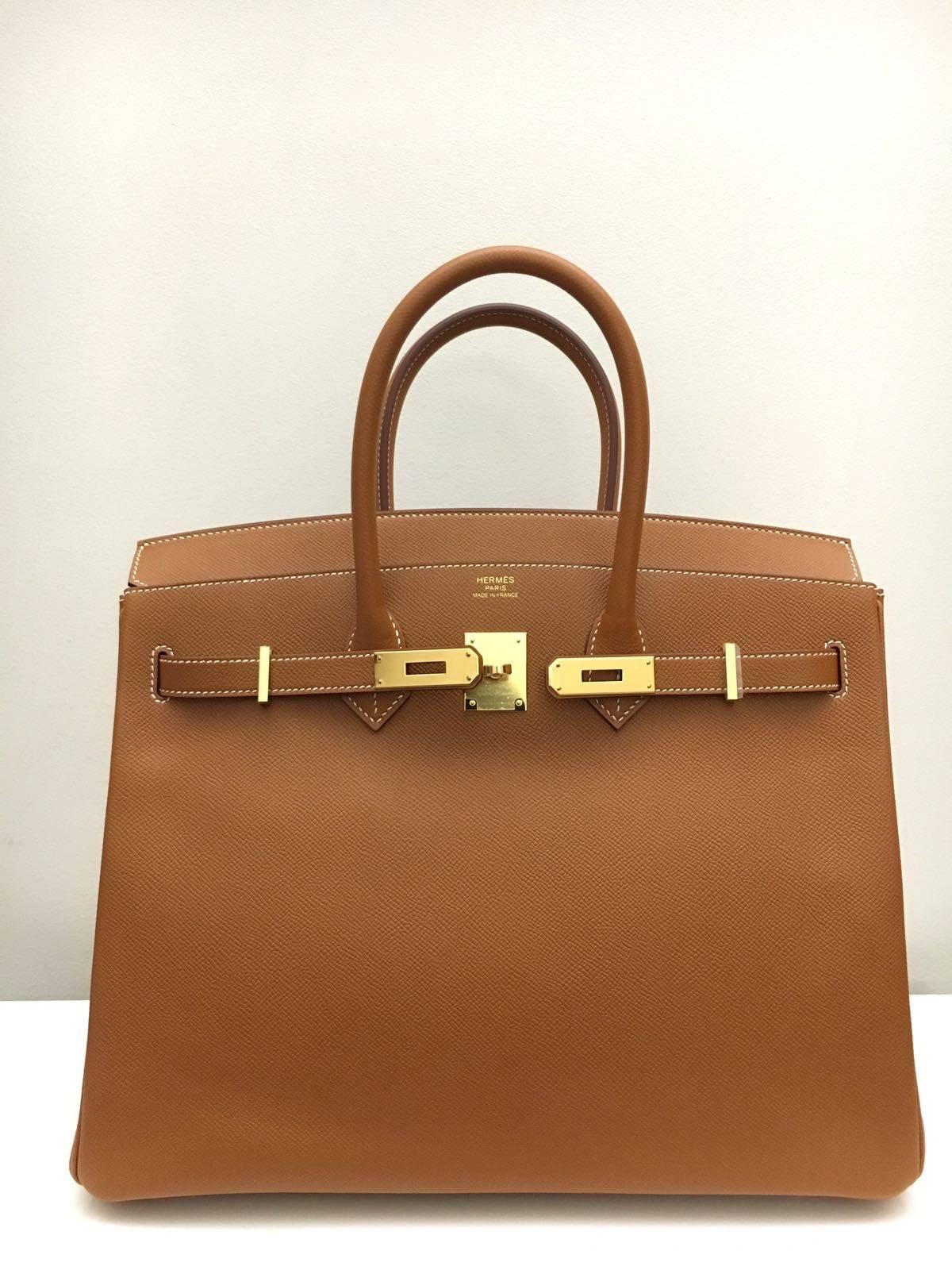 Hermes 
Birkin Size 35
Epsom Leather 
Colour Camel Gold 
Gold Hardware
Store fresh, comes with receipt and full set (dust bag, box...) 
Hydeparkfashion specializes in sourcing and delivering authentic luxury handbags, mainly Hermes, to clients