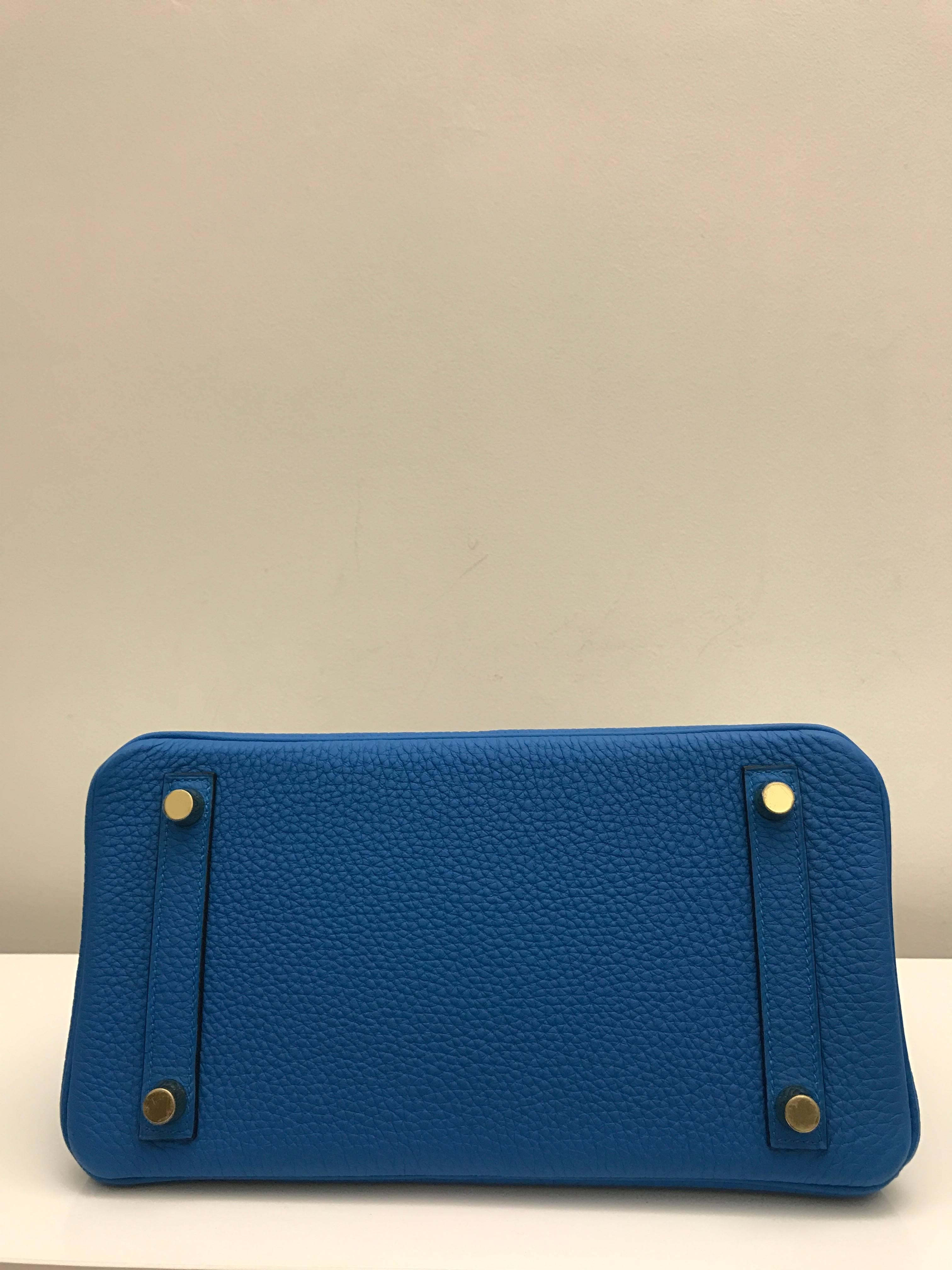New Birkin 25 Blue Zanzibar Togo GHW For Sale 2