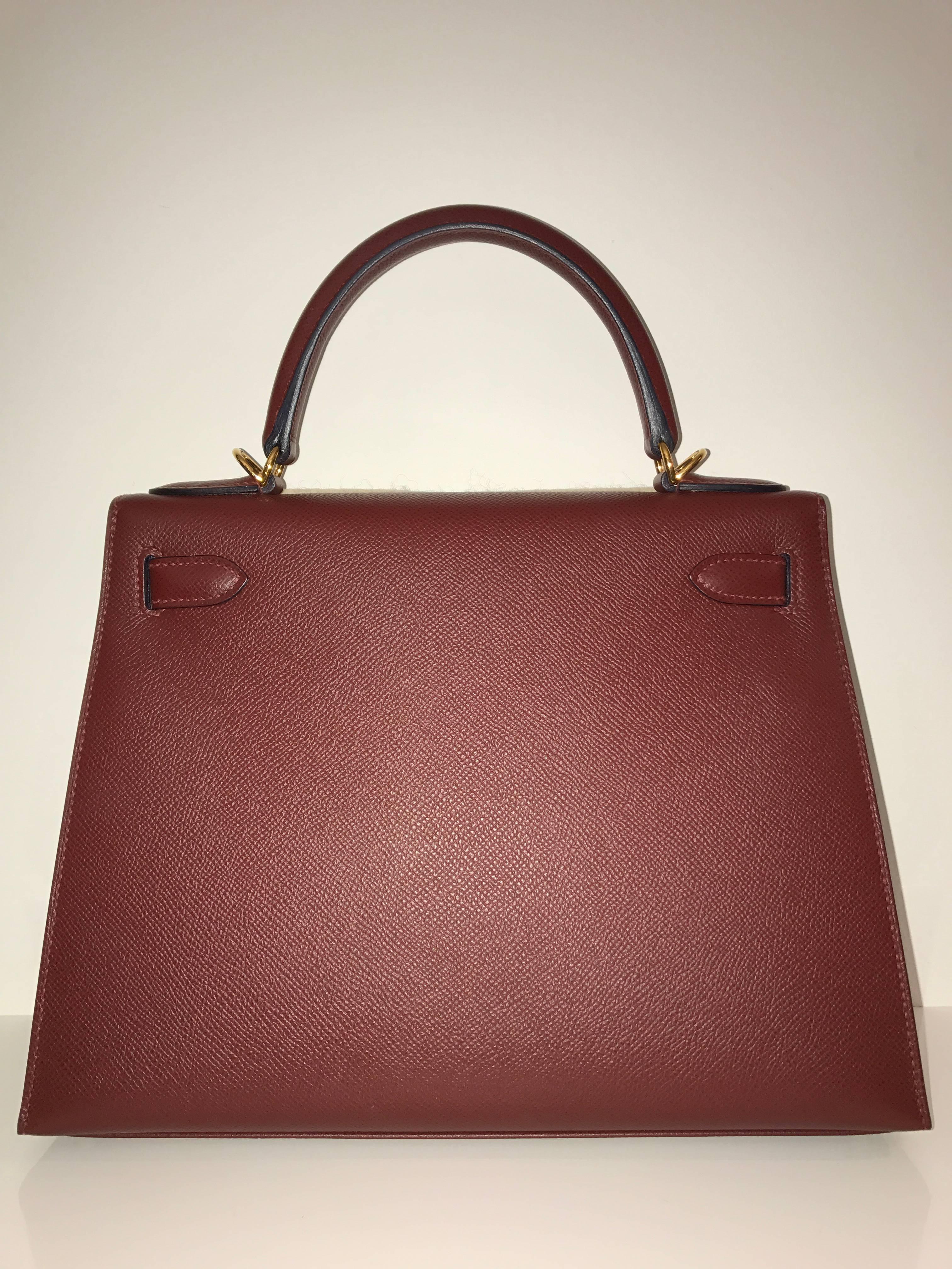 Women's or Men's Hermes Kelly 28 Rouge H Epsom GHW  For Sale