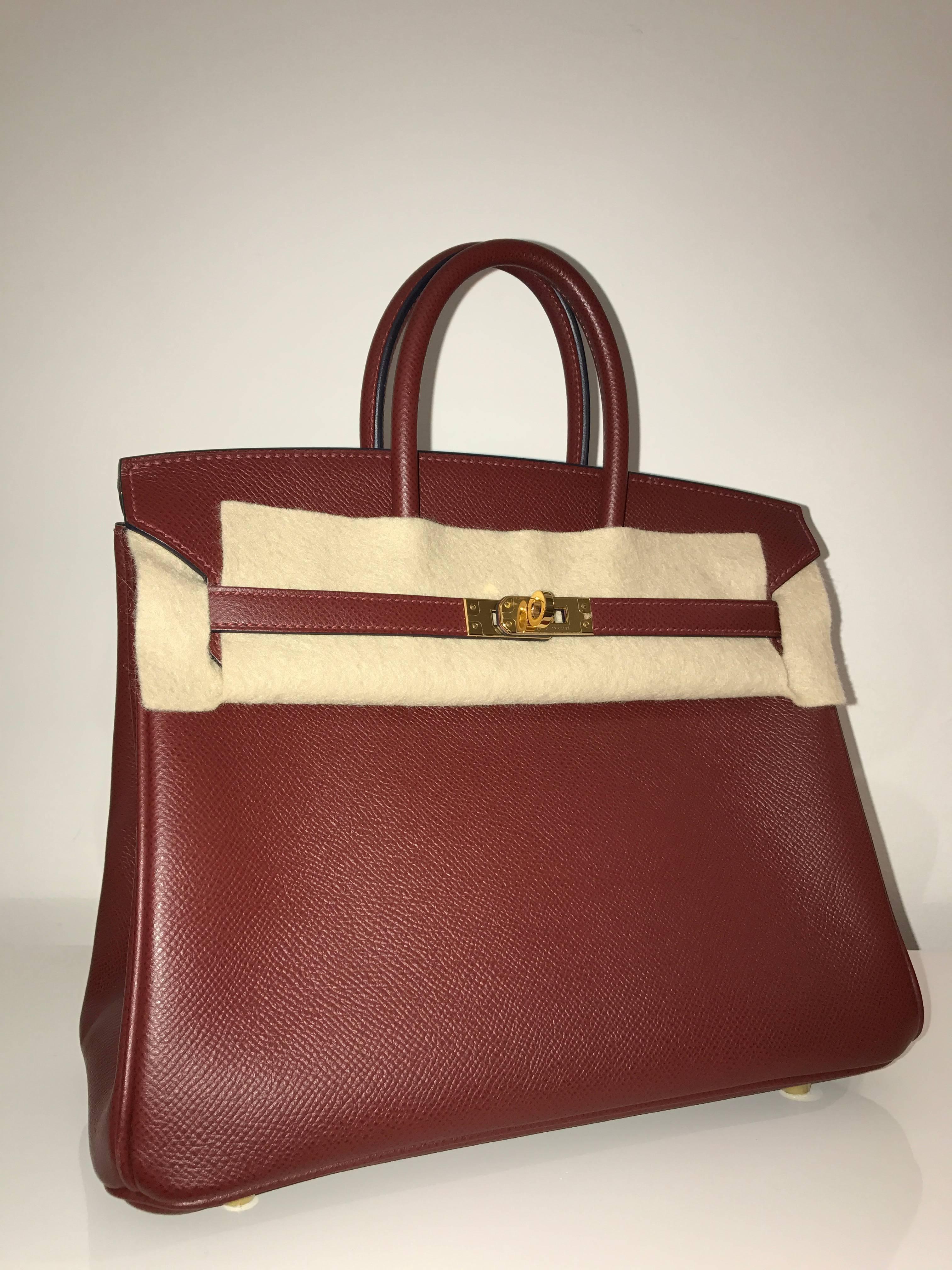 Hermes 
Birkin Size 25
Epsom Leather 
Colour Rouge H 
Gold Hardware
Store fresh, comes with receipt and full set (dust bag, box...) 
Hydeparkfashion specializes in sourcing and delivering authentic luxury handbags, mainly Hermes, to clients around