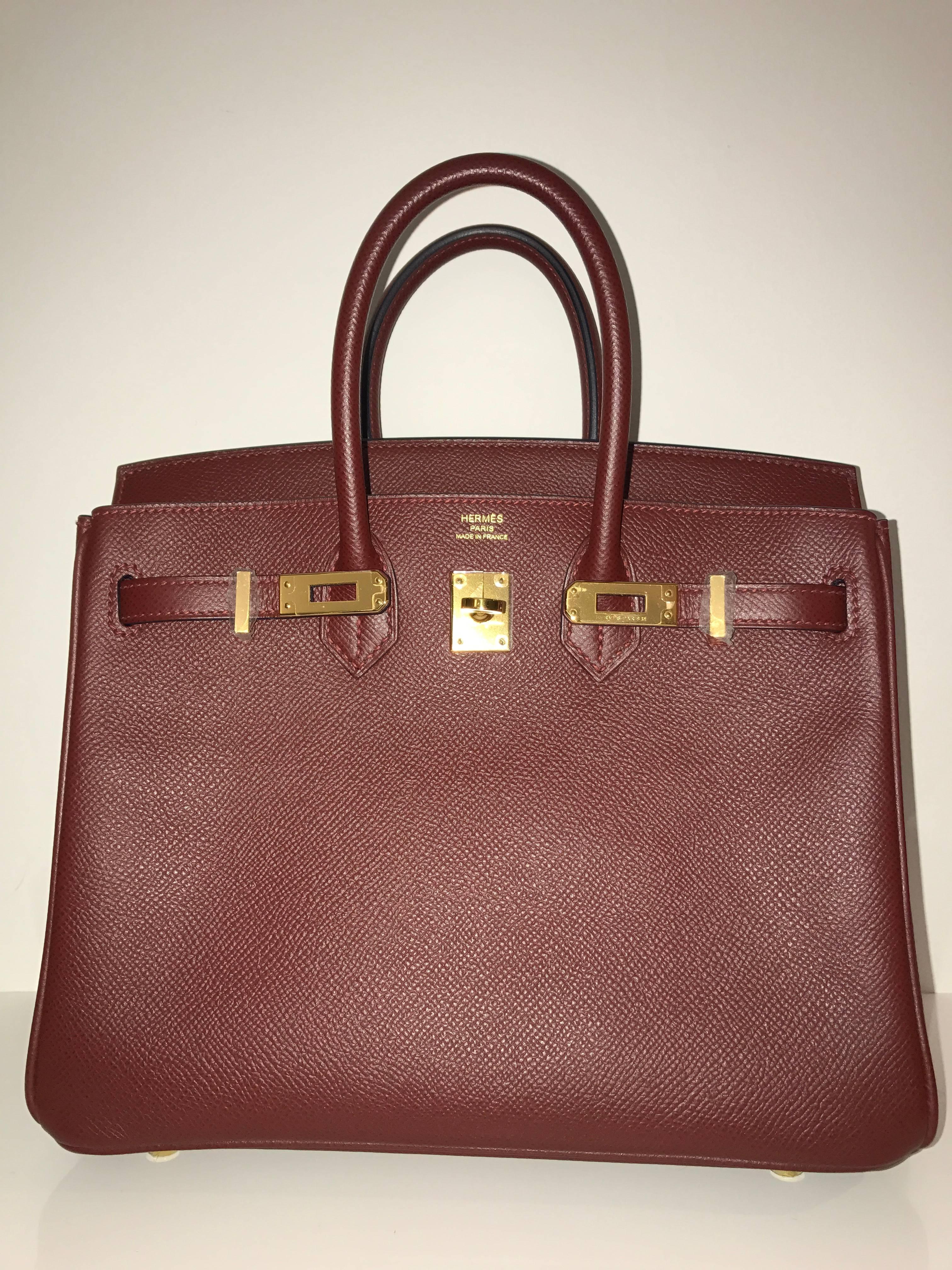 Hermes Birkin 25 Rouge H Epsom GHW  In New Condition For Sale In London, GB