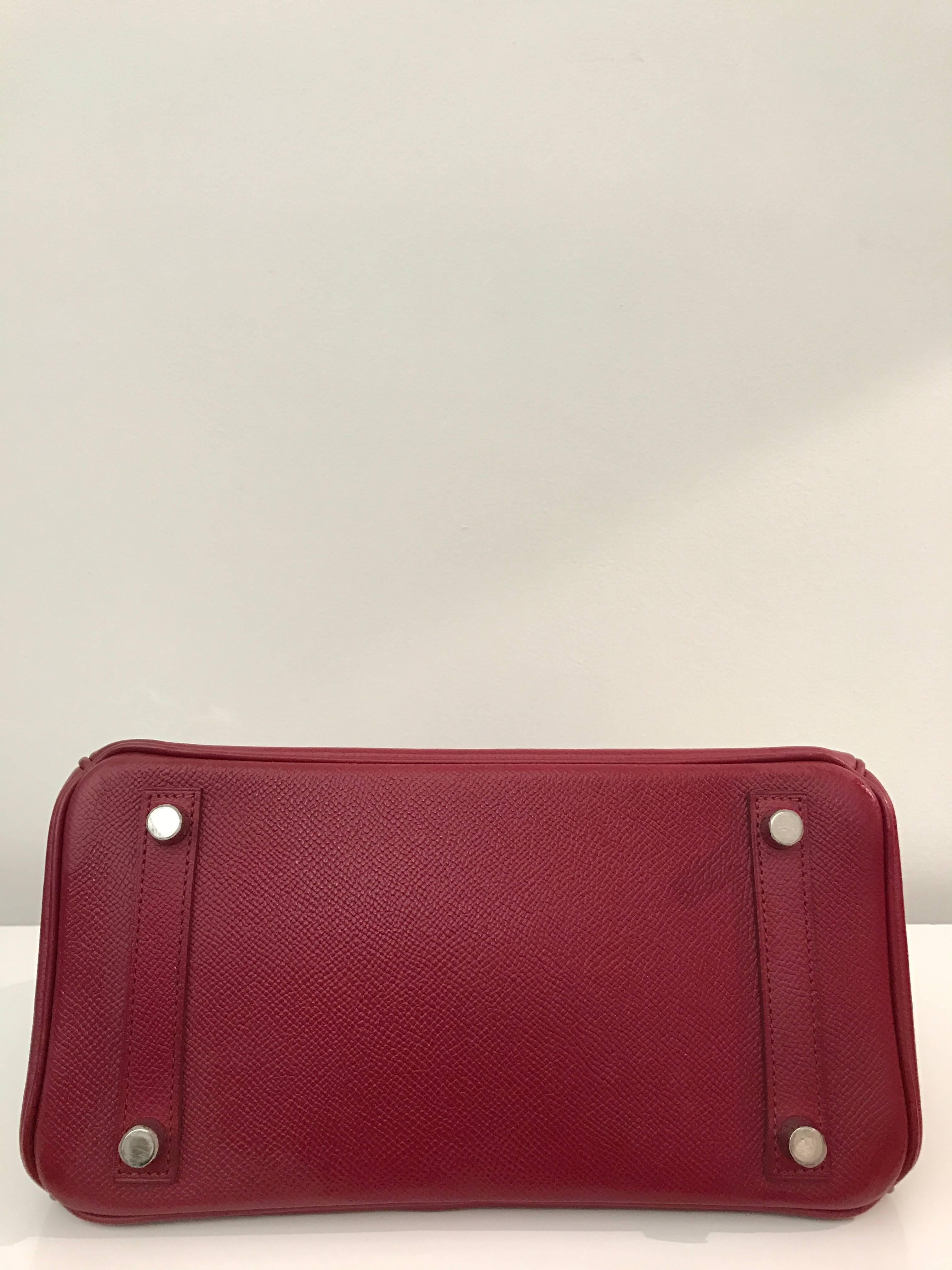 Hermes Birkin 25 Epsom Rouge Grenate PHW For Sale 1
