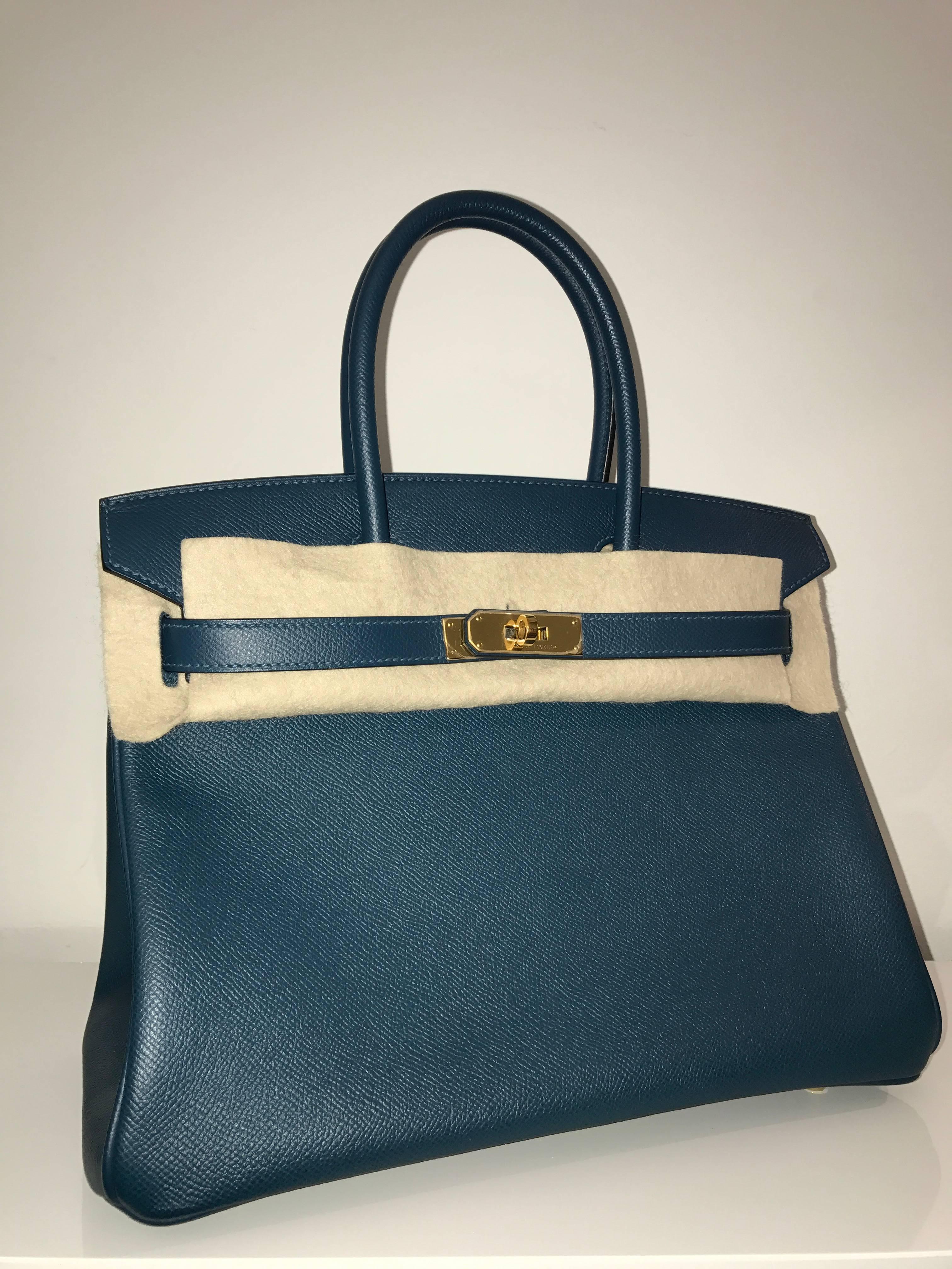 Hermes 
Birkin Size 30
Epsom Leather 
Colour Colvert 
Gold Hardware
Store fresh, comes with receipt and full set (dust bag, box...) 
Hydeparkfashion specializes in sourcing and delivering authentic luxury handbags, mainly Hermes, to clients around