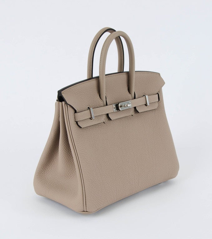 rare Hermes Birkin 25 TOGO Gris Tourterelle phw at 1stdibs  