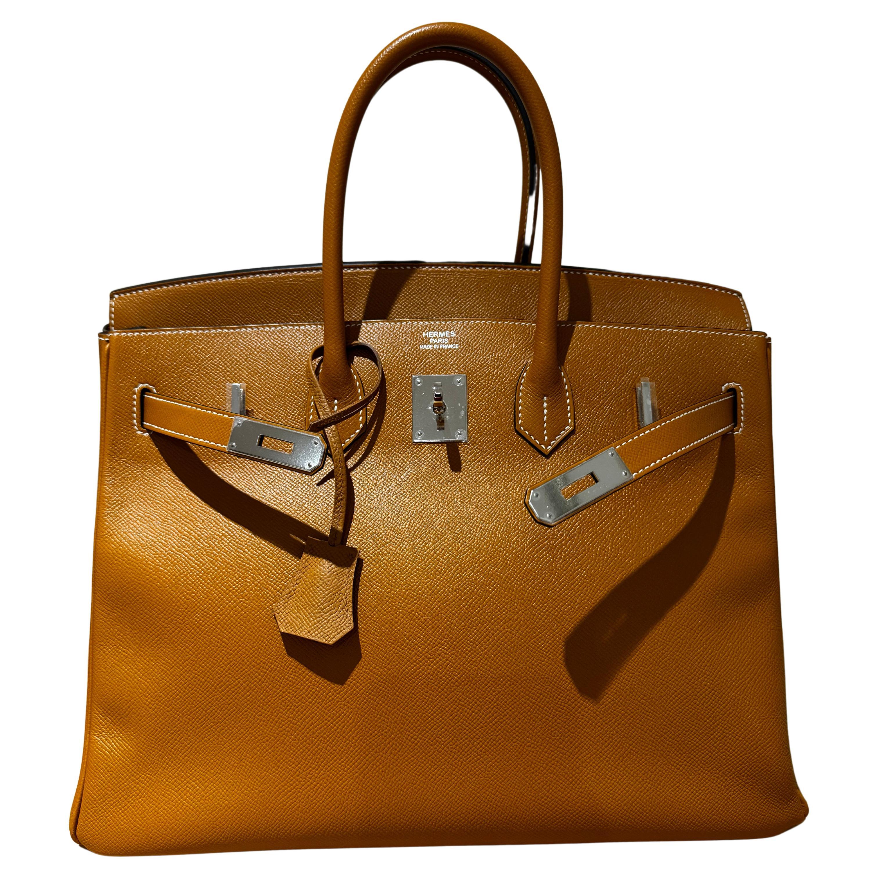 Hermes Birkin 35 brown epsom phw bag For Sale