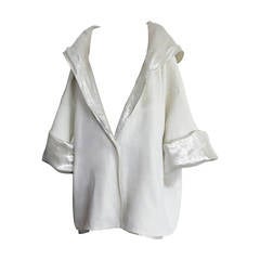 Vintage 1980's ZORAN White/Silver hooded reversible jacket