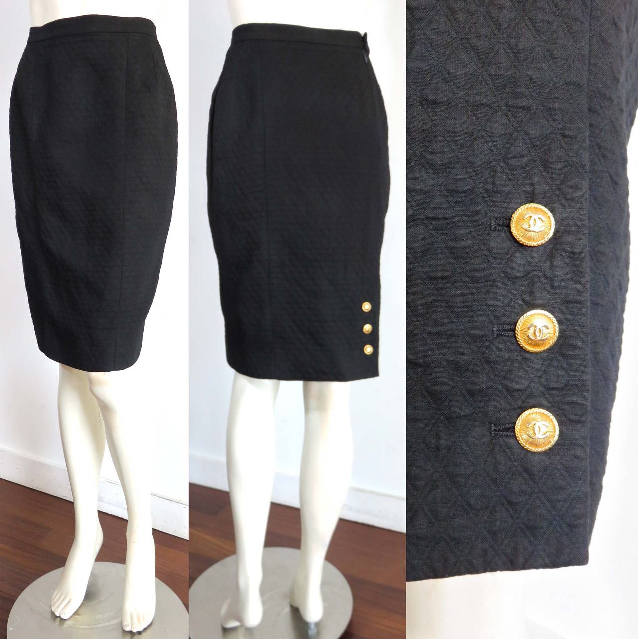 1980's CHANEL Diamond quilted skirt suit 5