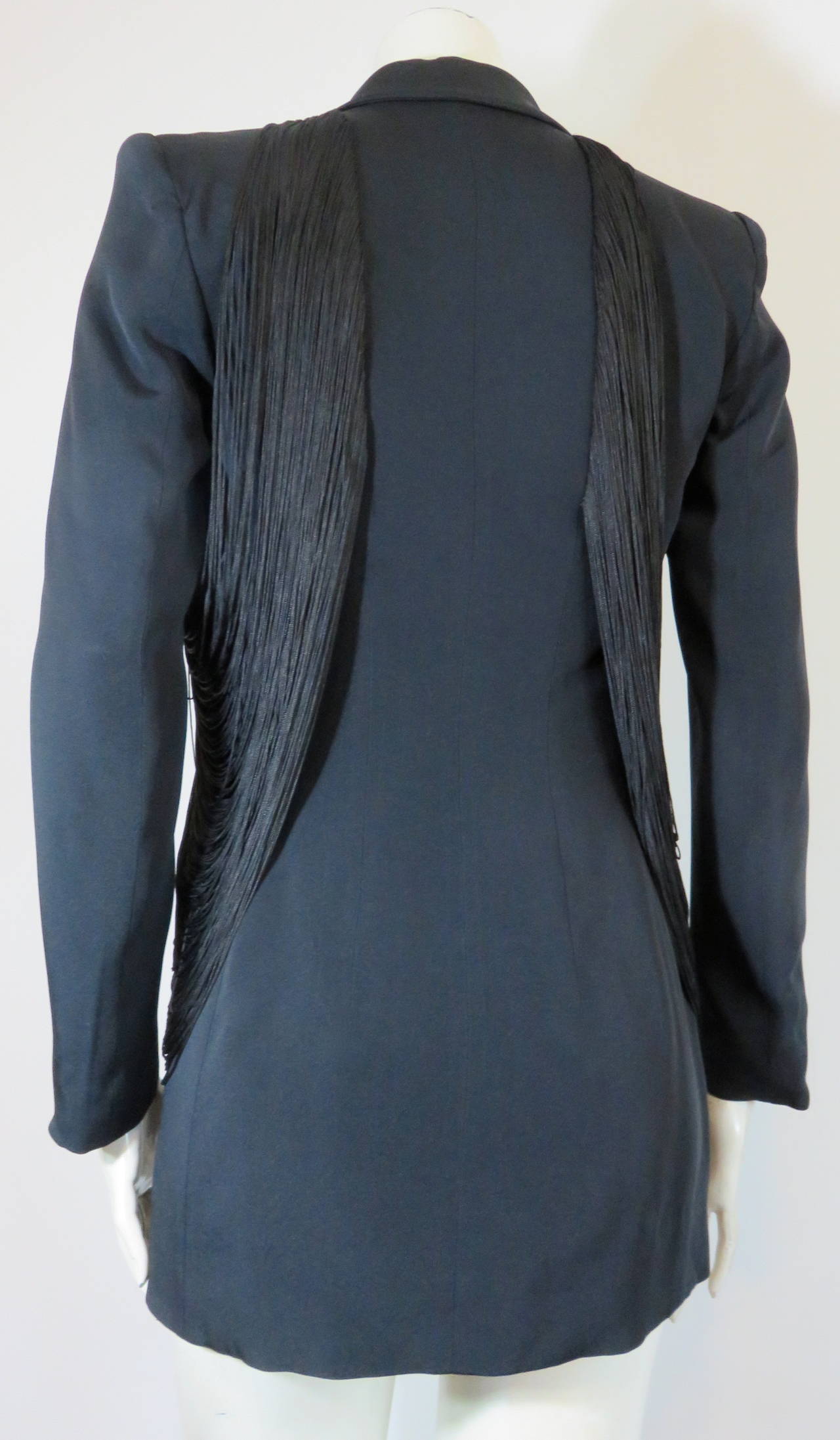 RIFAT OZBEK Black fringe jacket 2