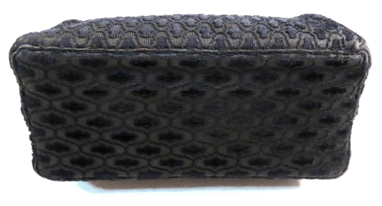 1970's ROBERTA DI CAMERINO Black cut velvet box purse For Sale 4