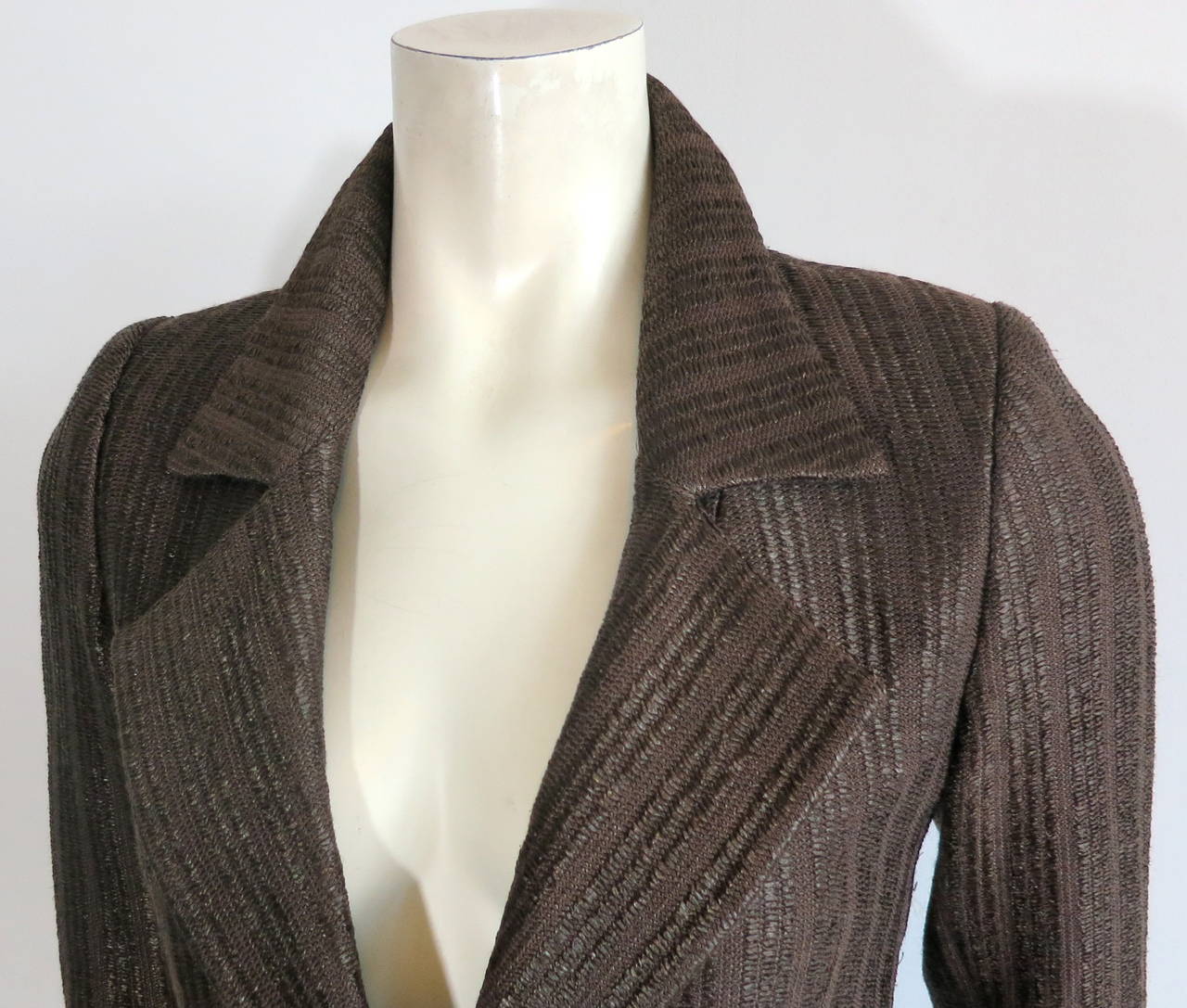 1990's YVES SAINT LAURENT YSL Raffia weave coat In Excellent Condition For Sale In Newport Beach, CA