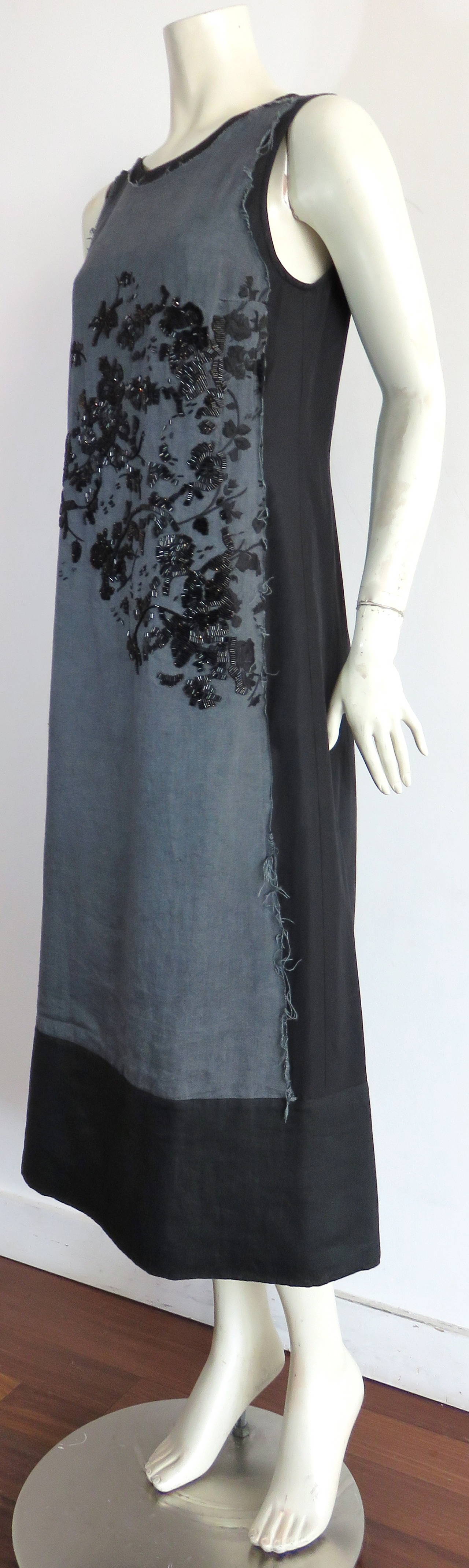 Women's DRIES VAN NOTEN Belgian linen dress with beading & embroidery
