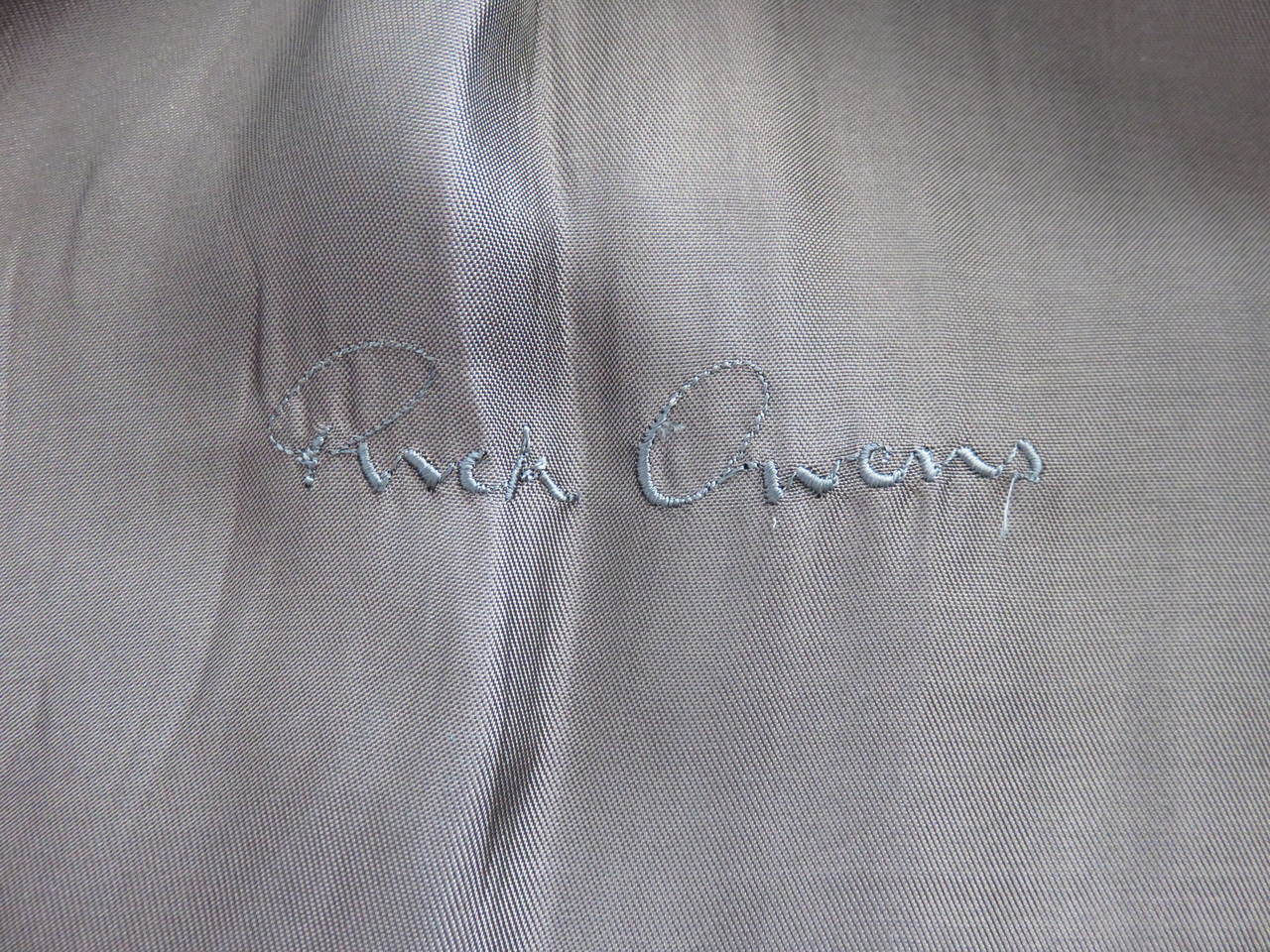 Early RICK OWENS Leather & rib knit jacket For Sale 3