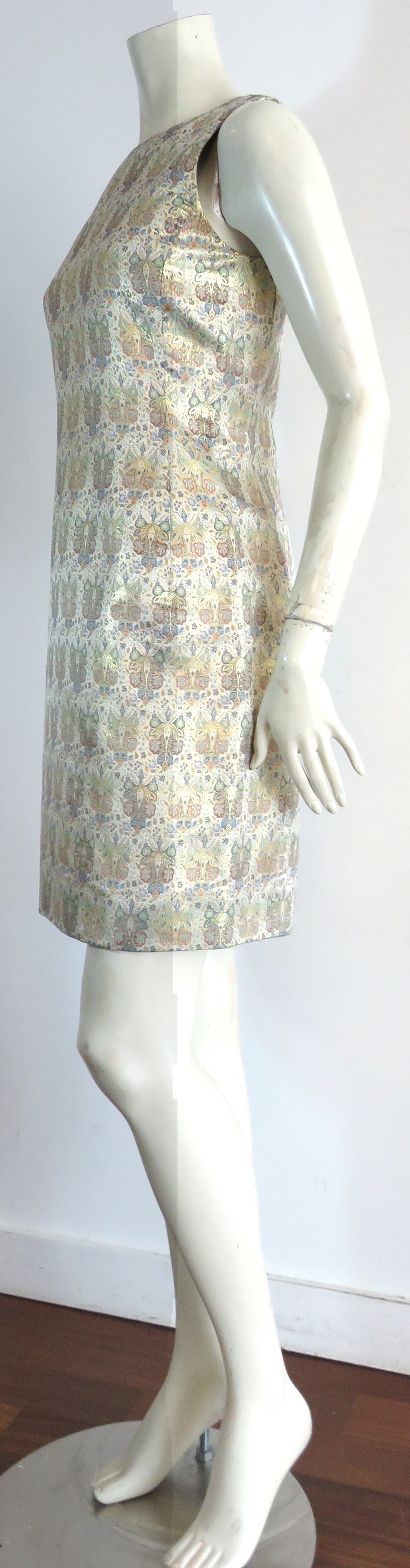 1990's OSCAR DE LA RENTA Silk brocade tapestry weave dress 5