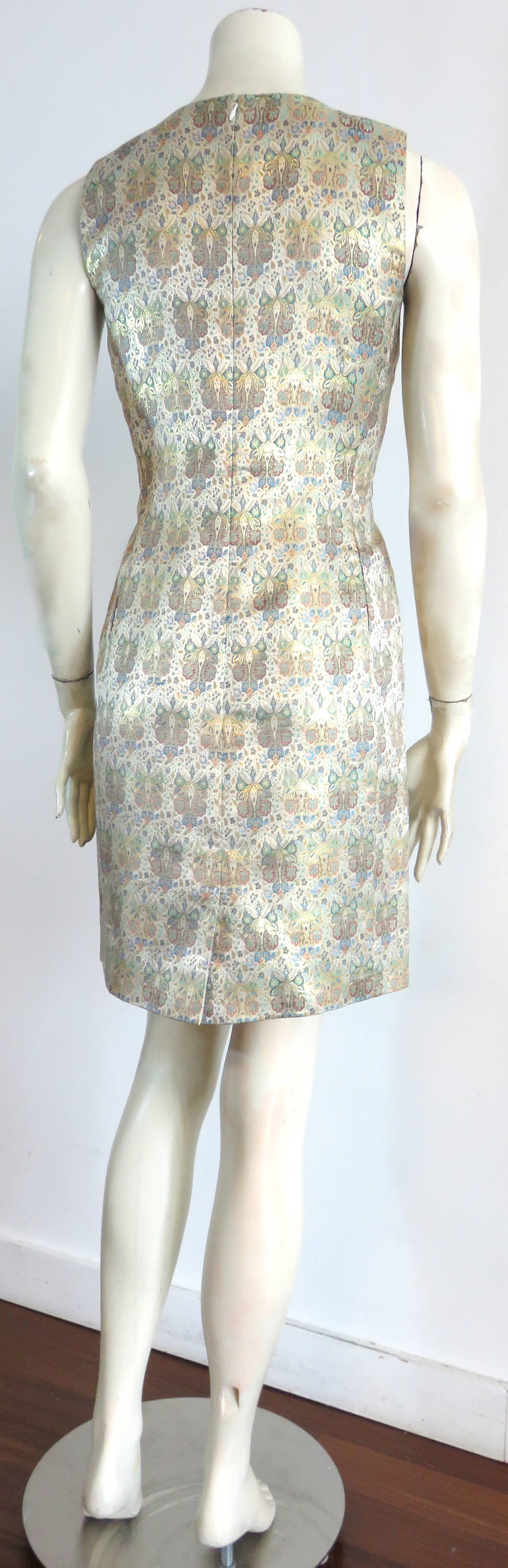 1990's OSCAR DE LA RENTA Silk brocade tapestry weave dress 3