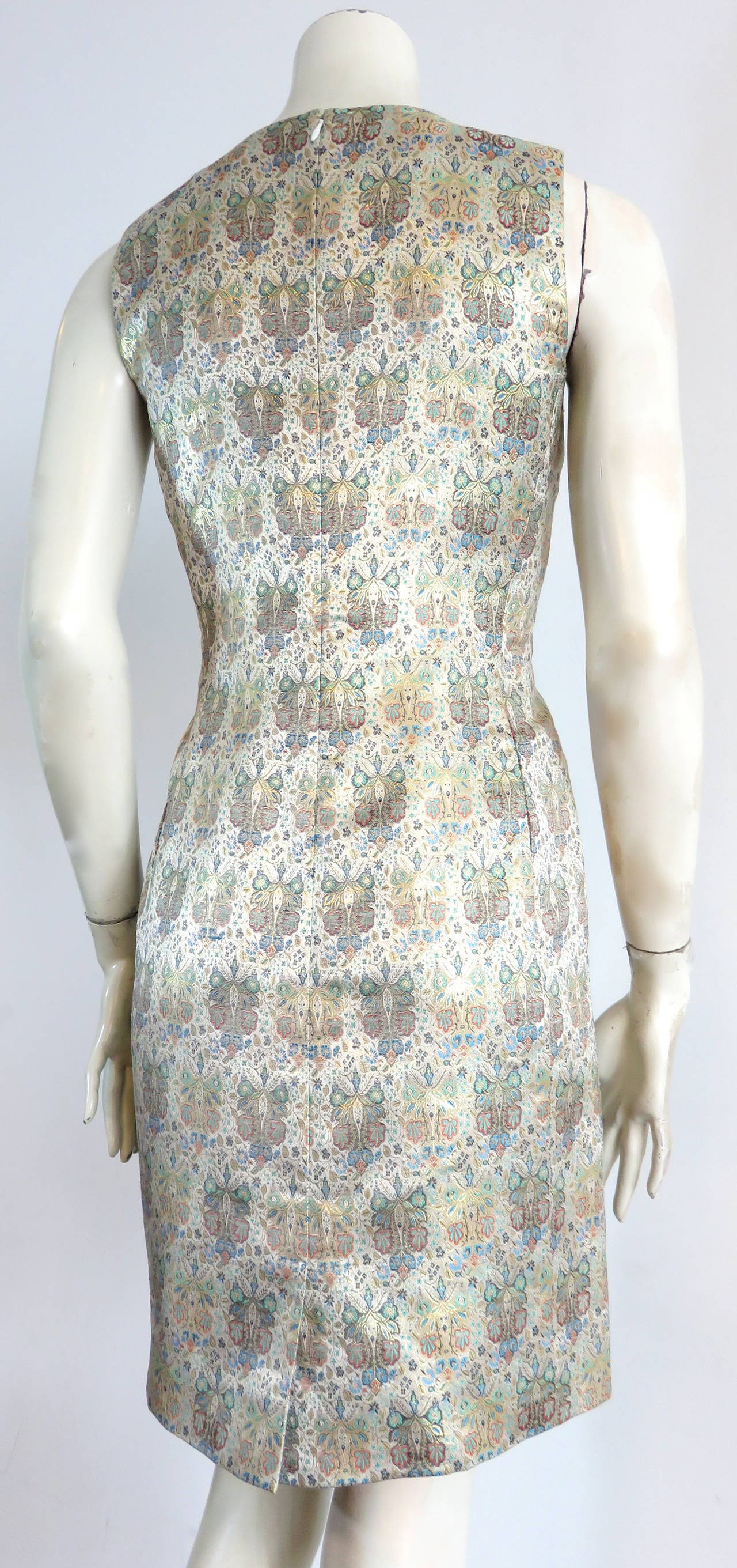 1990's OSCAR DE LA RENTA Silk brocade tapestry weave dress 4